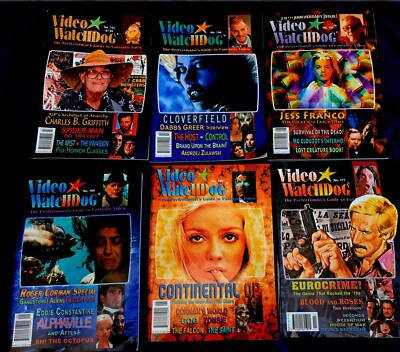 VIDEO WATCHDOG - 6 ISSUES Jess Franco Roger Corman Zombie Spider Man Eurocrime 