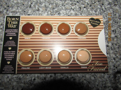 TOO FACED BORN THIS WAY Medium to Full Coverage Foundation Sample Card Natural