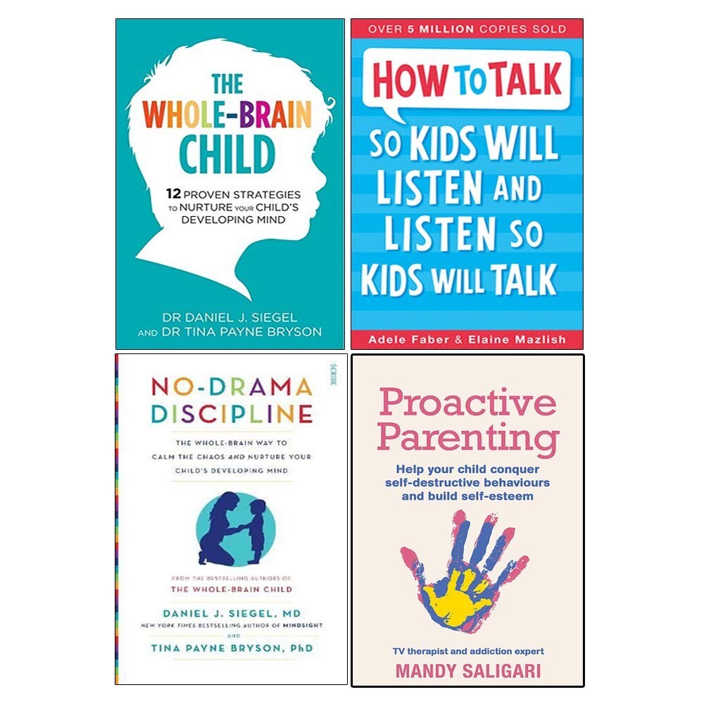 Whole-Brain Child, How To Talk, No-Drama, Proactive Parenting 4 Books Set