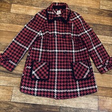 Tu Sainsburys Size 14 Pink Mix Houndstooth Mid Length Coat Jacket Joyous Womens