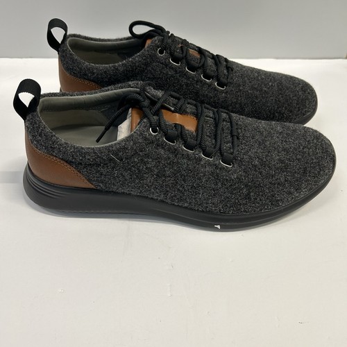Johnston & Murphy Mens 9M Dark Gay Wool Leather Amherst 25-8939 U Throat NIB - Picture 3 of 8
