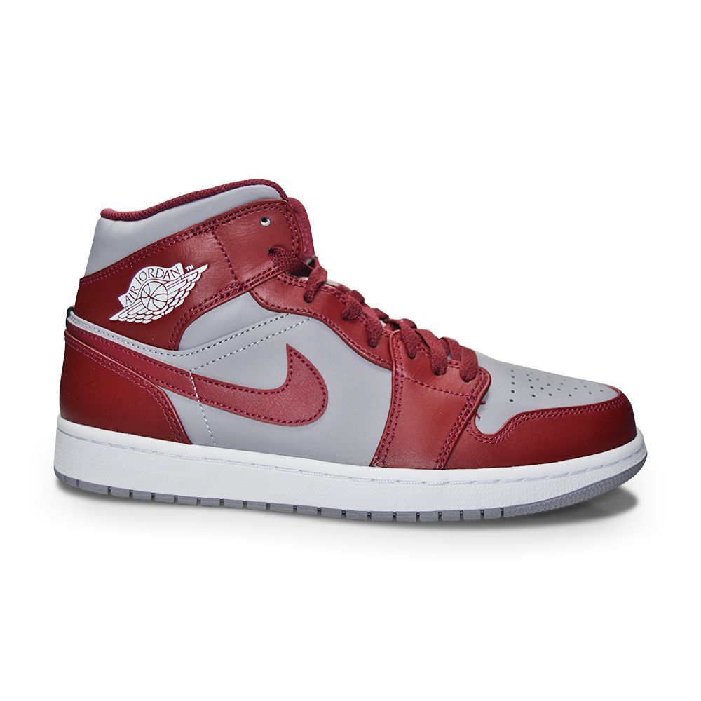 Мужские кроссовки Nike Air Jordan 1 Mid Team Red - DQ8426 615 - Вишнево-красный, белый