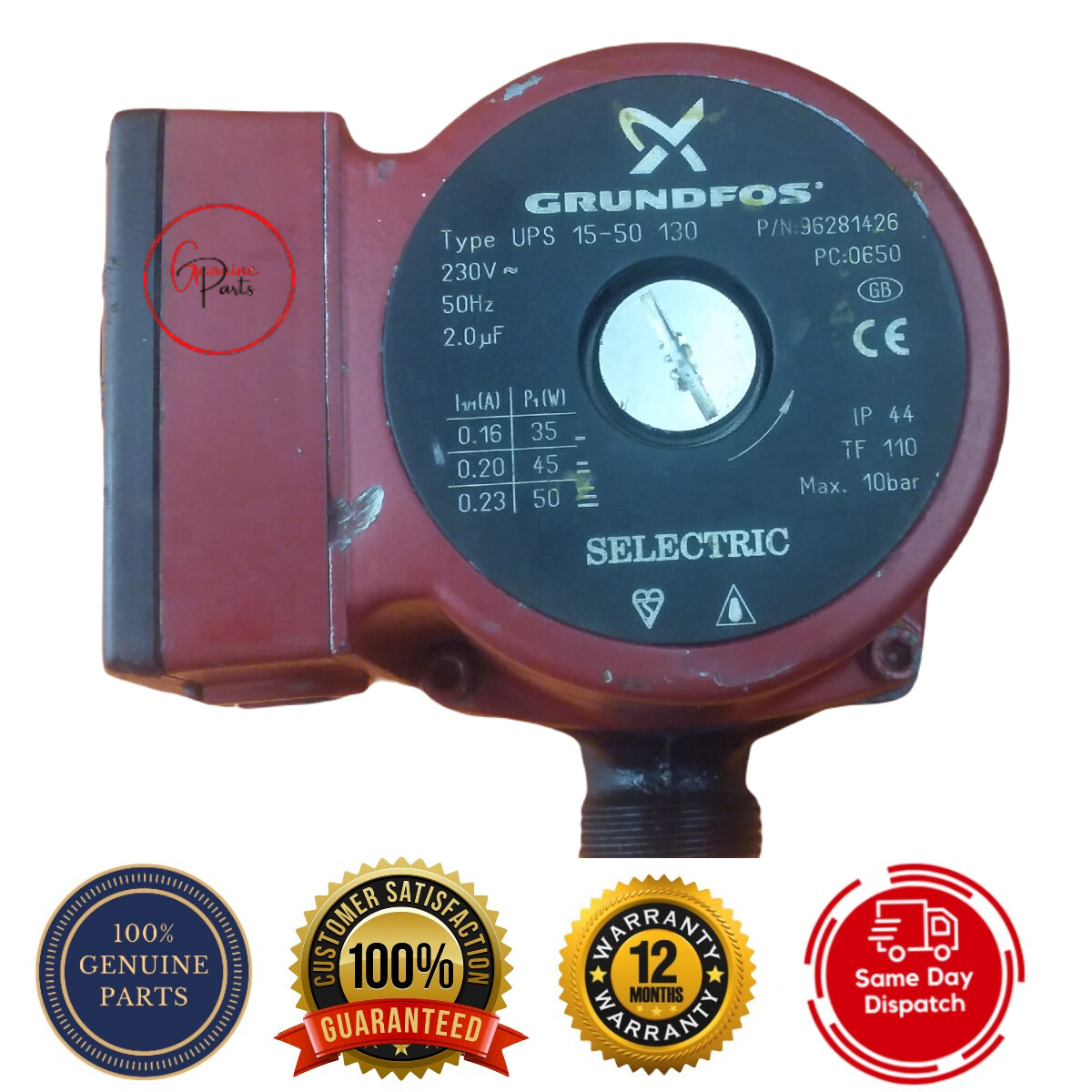 Grundfos UPS 15-50 (130) Selectric Domestic Heating Circulator 230V  96281426 | eBay
