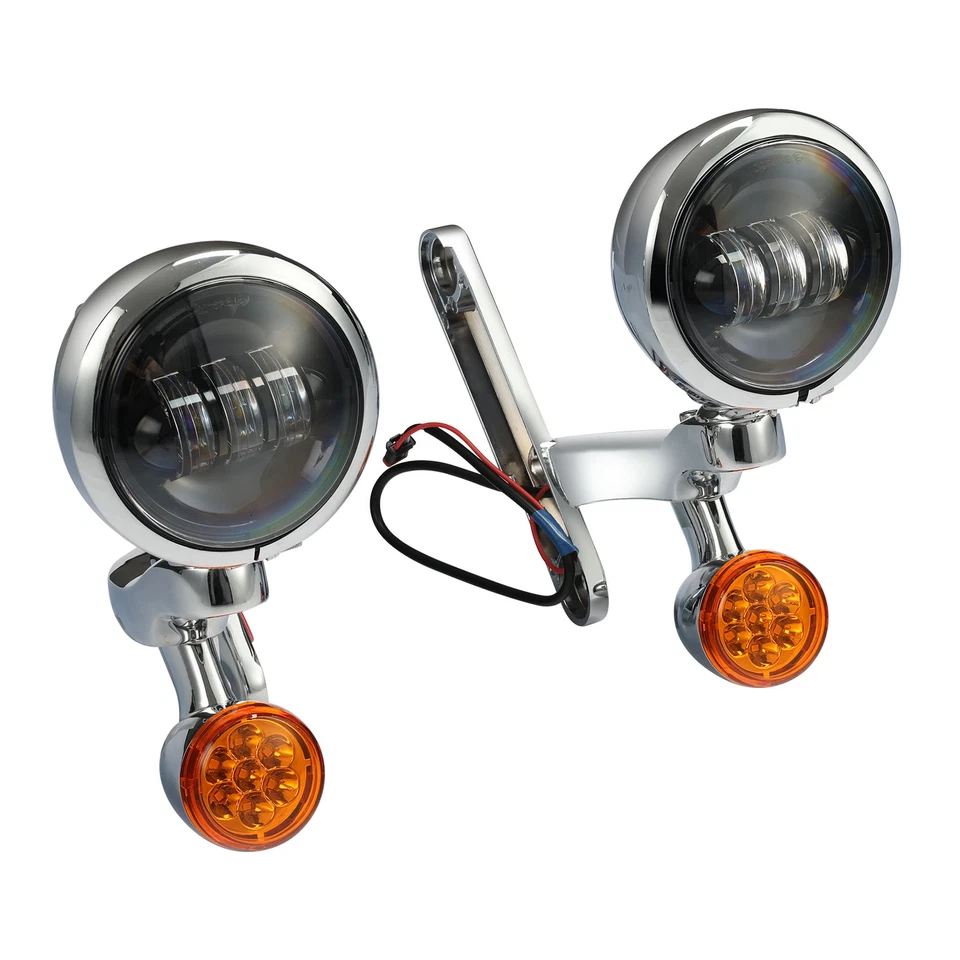 Suporte auxiliar de farol de neblina 4,5" sinal de seta adequado para Harley Electra Street Glide - Imagem 4 de 4