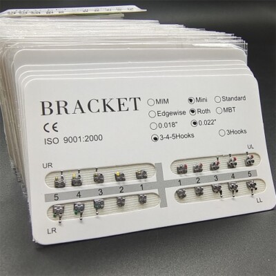 50 Packs Dental Orthodontic Brackets Braces Metal Min Roth .022 Hook 3 4 5 Hooks