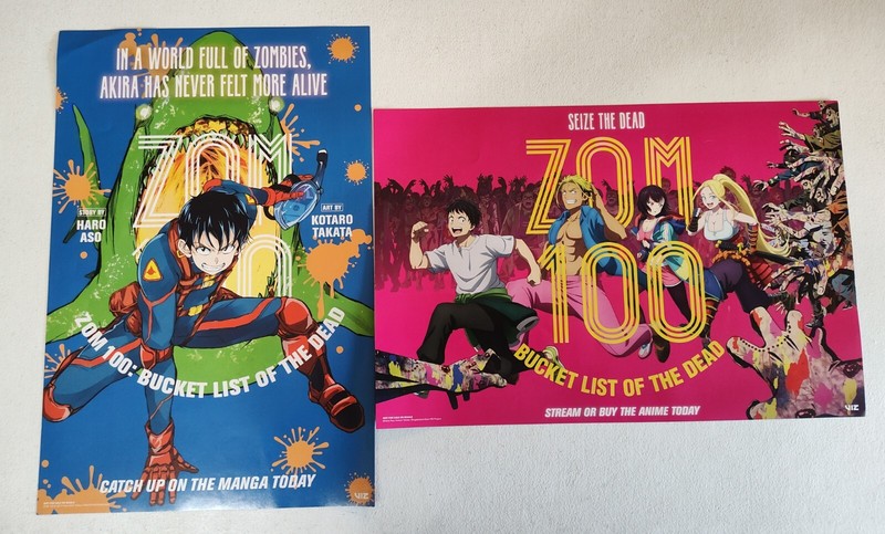 ZOM 100 Bucket List Of The Dead VIZ 2023 Comic Con PROMO POSTER  Lot Of Two