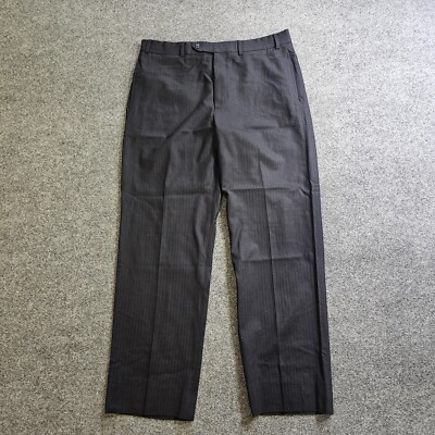 Brooks Brothers 346 Dress Pants Mens 35x31 Black Wool Preppy Flat