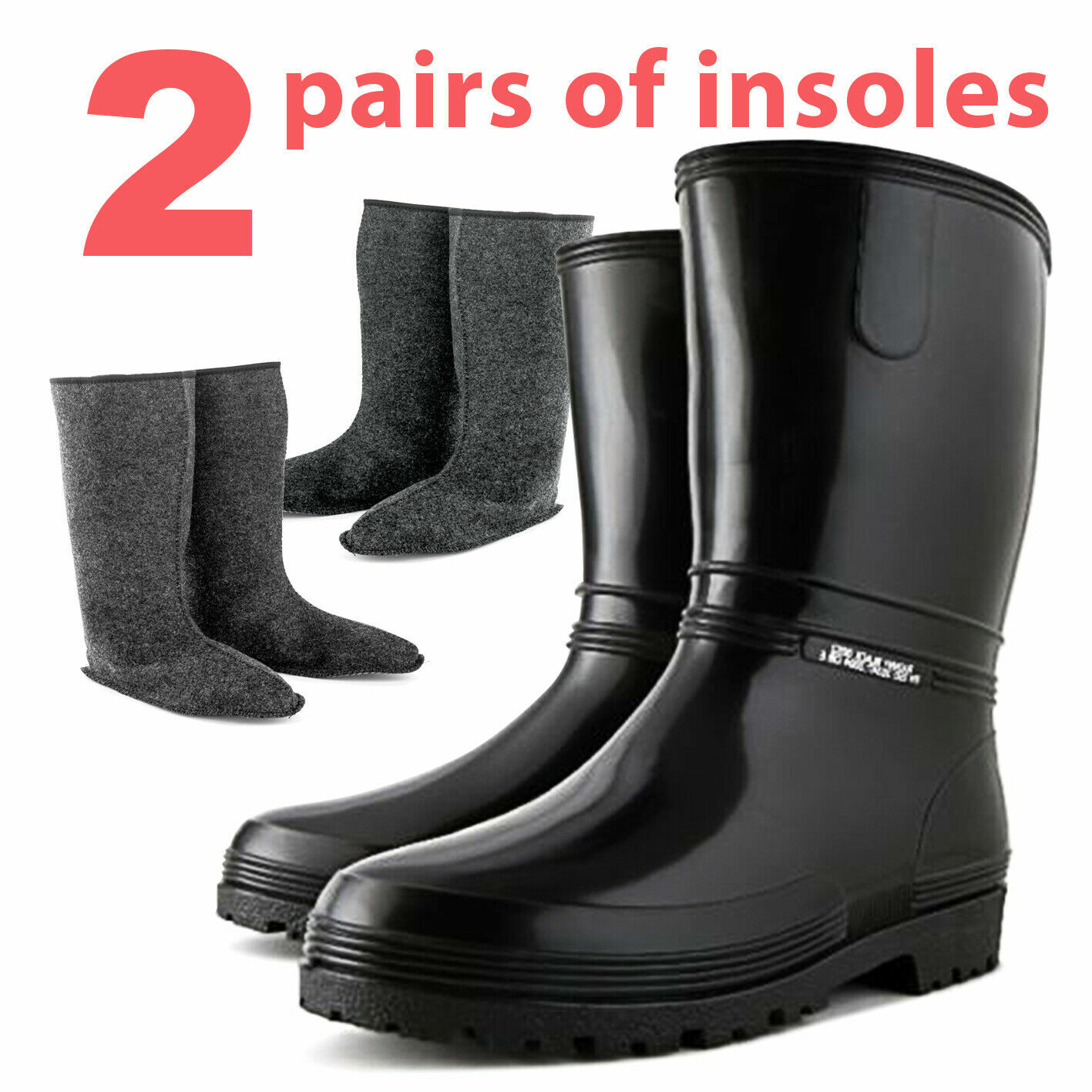 SAOLA Stivali Donna Impermeabili Wellington Wellies Passeggio Pioggia Riscaldamento +SOLETTE CALZE