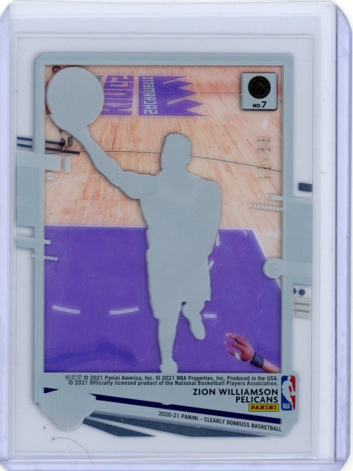2020-21 Clearly Donruss Basketball Zion Williamson Blue #d 33/99 SP - Image 2 of 2