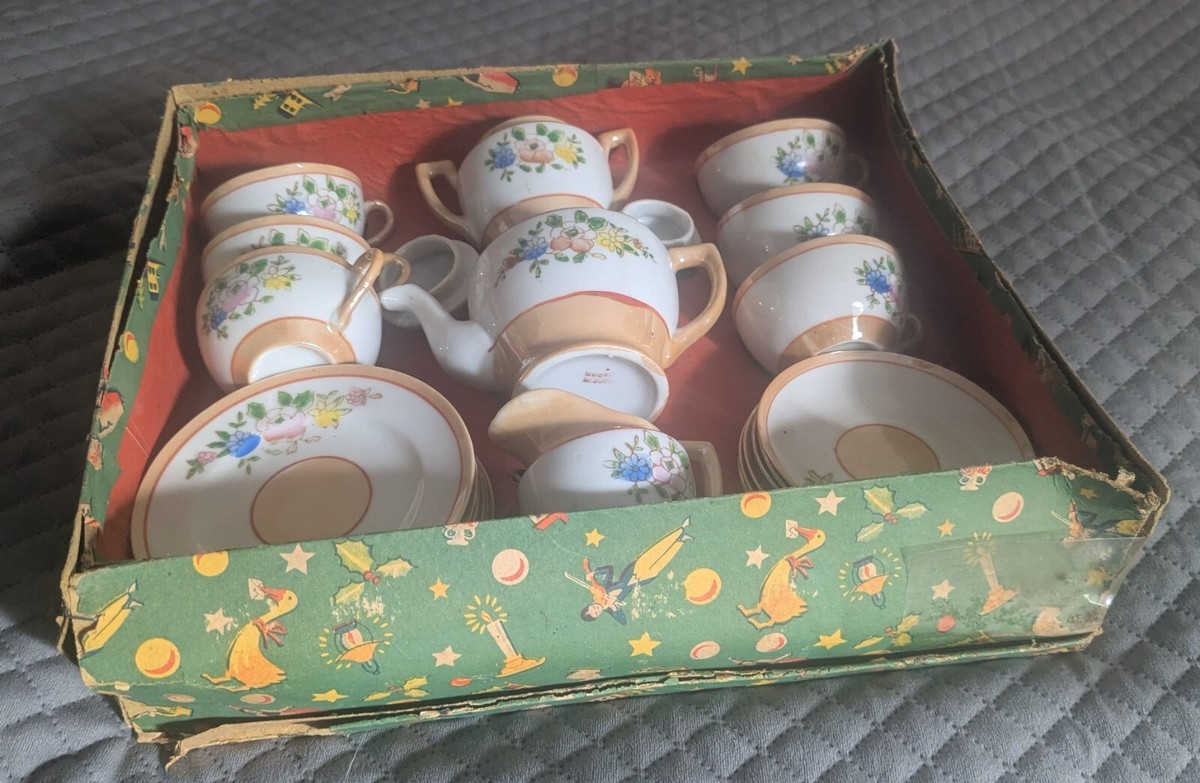 1930s Japanese Childrens Lusterware Tea Set 17 Pieces Box | eBay