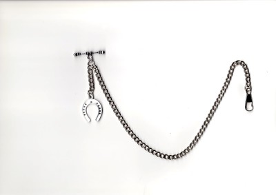 Glückshufeisen Single Albert versilbert Taschenuhr Kette Pferderennen