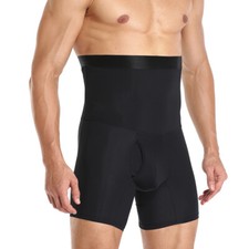 Men's Compression High Waist Boxer Briefs Tummy Control Body Shaper Girdle Pants