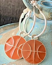 Basketball Hoop Dangle Earrings for Sport Lovers. Team. Fan. Play Ball.