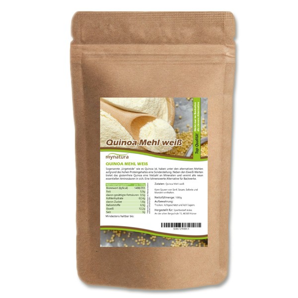 Mynatura Quinoa Mehl, Weiss 2X1000G I Kochen Backen Fitness Eiweiss-image