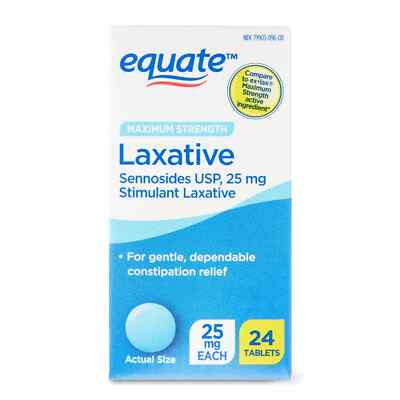 Equate Max Strength Laxative 25mg Tablets, 24 Count   Constipation Relief