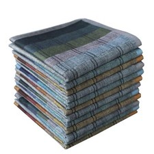Mens Cotton Handkerchiefs Classic Hankies Assorted 12Pieces