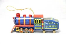 ZZ Germany Tin Litho Locomotive Train Christmas Ornament
