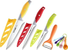 VITUER Chef Knife, 12PCS Knife Set, Multicolor Kitchen Knife, 8 Inch Chef Knife,