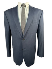 STAFFORD Mens Blue TRAVEL CLASSIC FIT Wool Sport Coat Blazer Jacket 46R