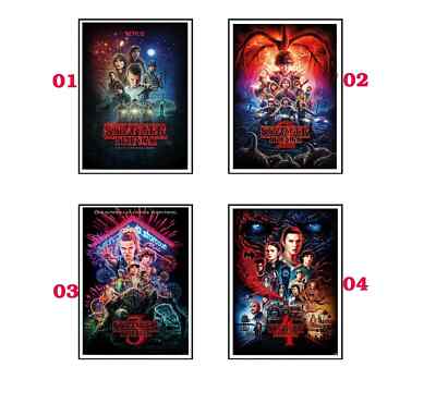 STRANGER THINGS - SEASONS 1, 2, 3 & 4 - TV SHOW POSTER - Poster Wall Decor