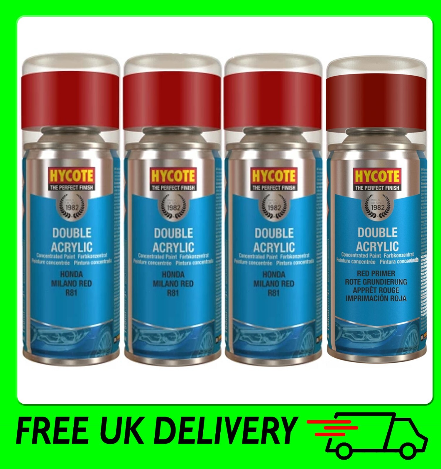Double Acrylic Aerosol Car Spray Paint, Honda Milano Red, 150 ml - Image 8