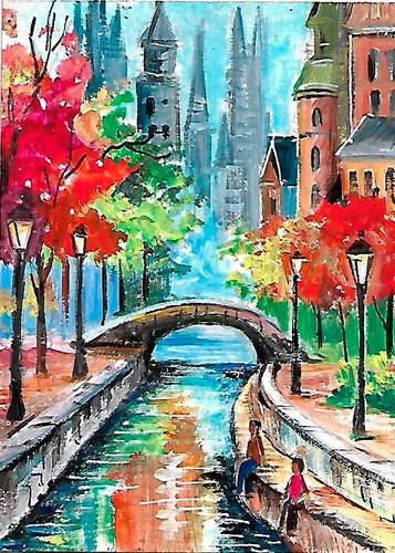ACEO Original Painting Art Card Acrylic 100% Hand Painted