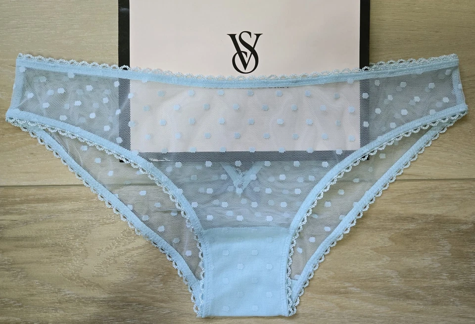 Victoria's Secret Dream Angels Aqua Malla Transparente Punto Corbata Cheekini Bragas S Foto 2 de 3