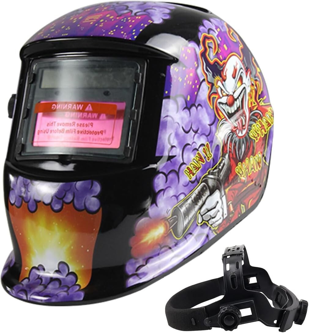 Auto-darkening welding helmet mask with built-in safety glasses-image