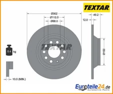 2pcs Brake Disc Pro Textar 92132503 for Audi A6 A6 Avant