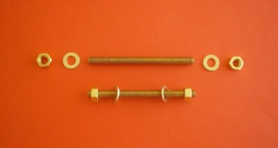 2X60MM M5 GEWINDESTANGEN GEWINDEBOLZEN DIN 976 MESSING + 4 X M5 MUTTERN DIN 934