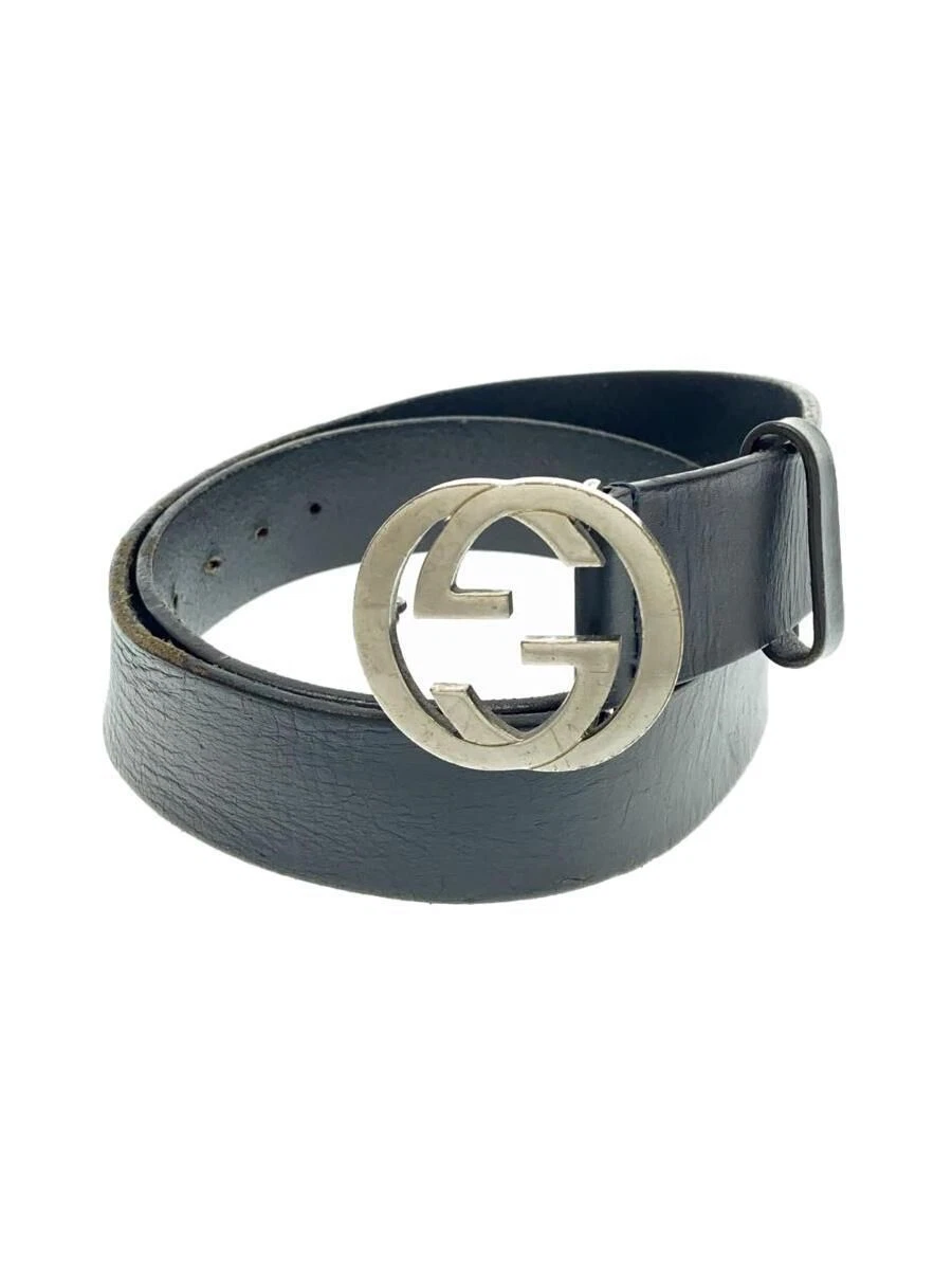 Ceinture GUCCI cuir noir uni homme 546389 Occasion