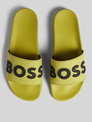 Hugo Boss Kirk Pool Sliders UK 12 Flip Flops Pantoletten Sandalen UVP 79£ Neu mit Karton