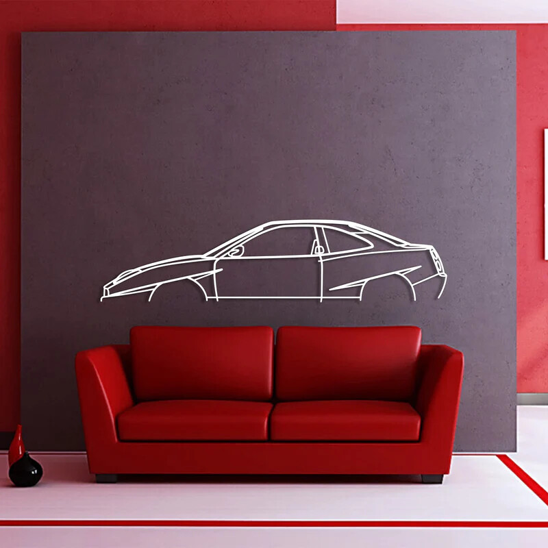 Wall Art Home Decor 3D Acrylic Metal Car Auto Poster USA Silhouette 1997 COUPE