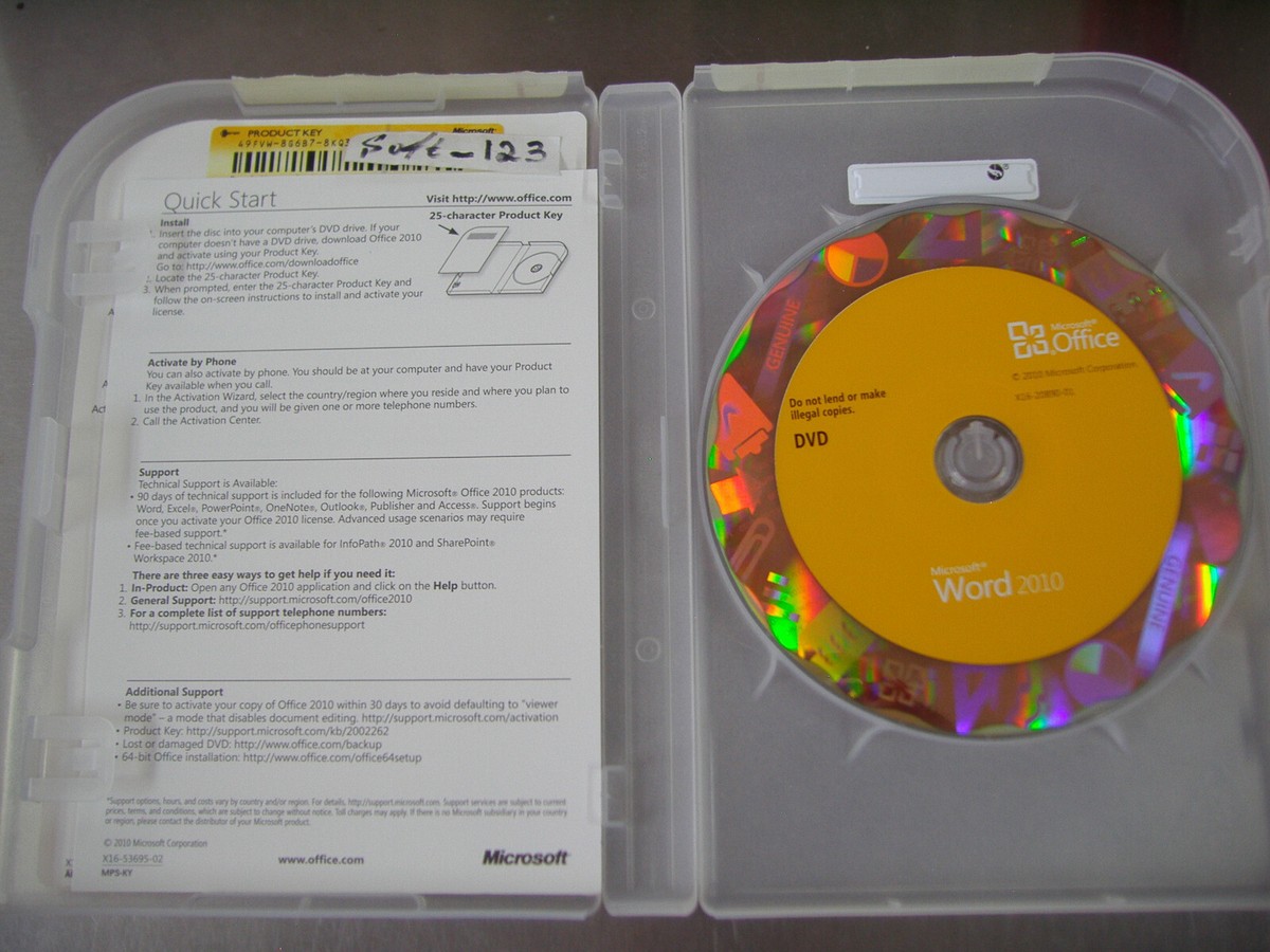 Microsoft MS Office Word 2010 Licensed for PCs Full English