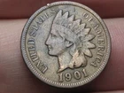 1901 Indian Head Cent Penny- Fine/VF Details
