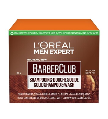 L'Oreal Paris Men Expert 4 in 1 Solid Shampoo and Body Wash, PH Balanced 2 Pack 
