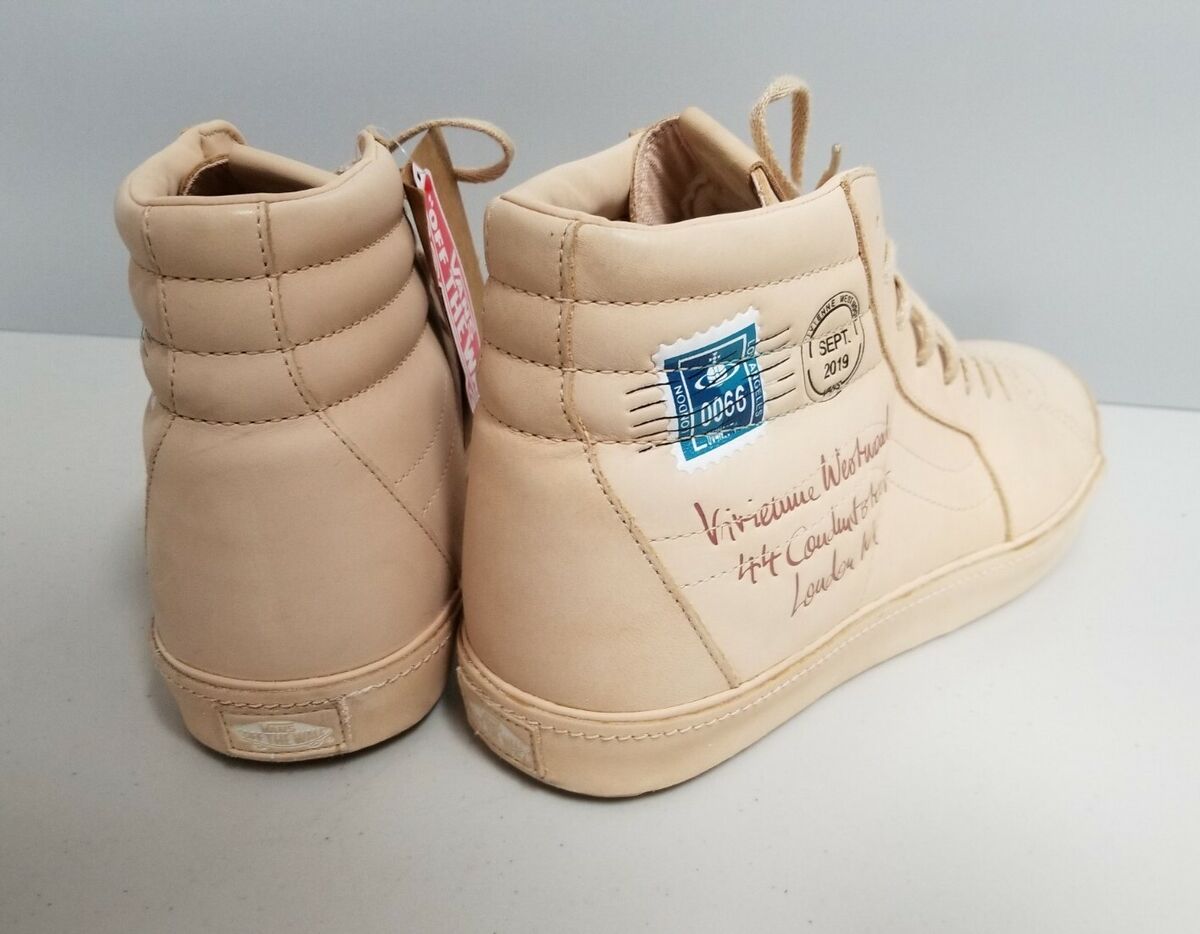 Vans Vivienne Westwood SK8 Hi Top Tan Leather Sneakers Mens Vans Vivienne Westwood SK8 Hi Top Tan Leather Sneakers Mens