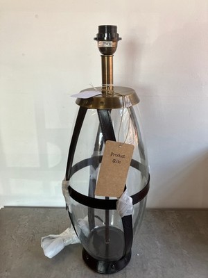 Endon handgefertigte Tischlampe mit Glas und Leder