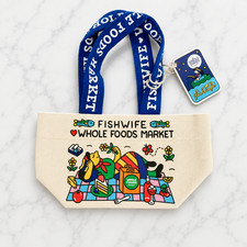 NEW FishWife Limited Edition x Whole Foods Market Canvas Tote Bag MINI
