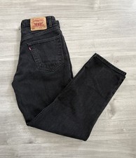 Vtg Y2K Levis 550 Faded Black Denim Jeans 32x30 Mens Relaxed Tapered Casual 2002