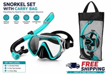 Snorkeling Gear for Adults, Snorkel Mask Adult Snorkel Set, Anti-Fog Scuba Divin