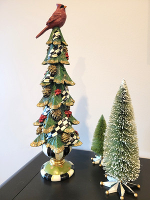 Mackenzie Childs Christmas Cardinal Tree, 19.5 Inches NEW