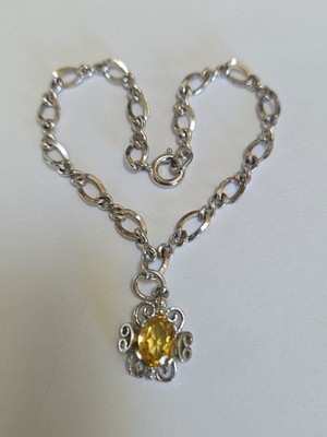 Sterling Silber ~ Topas Armband 7'' ~ SEHR SELTEN! ~ VINTAGE