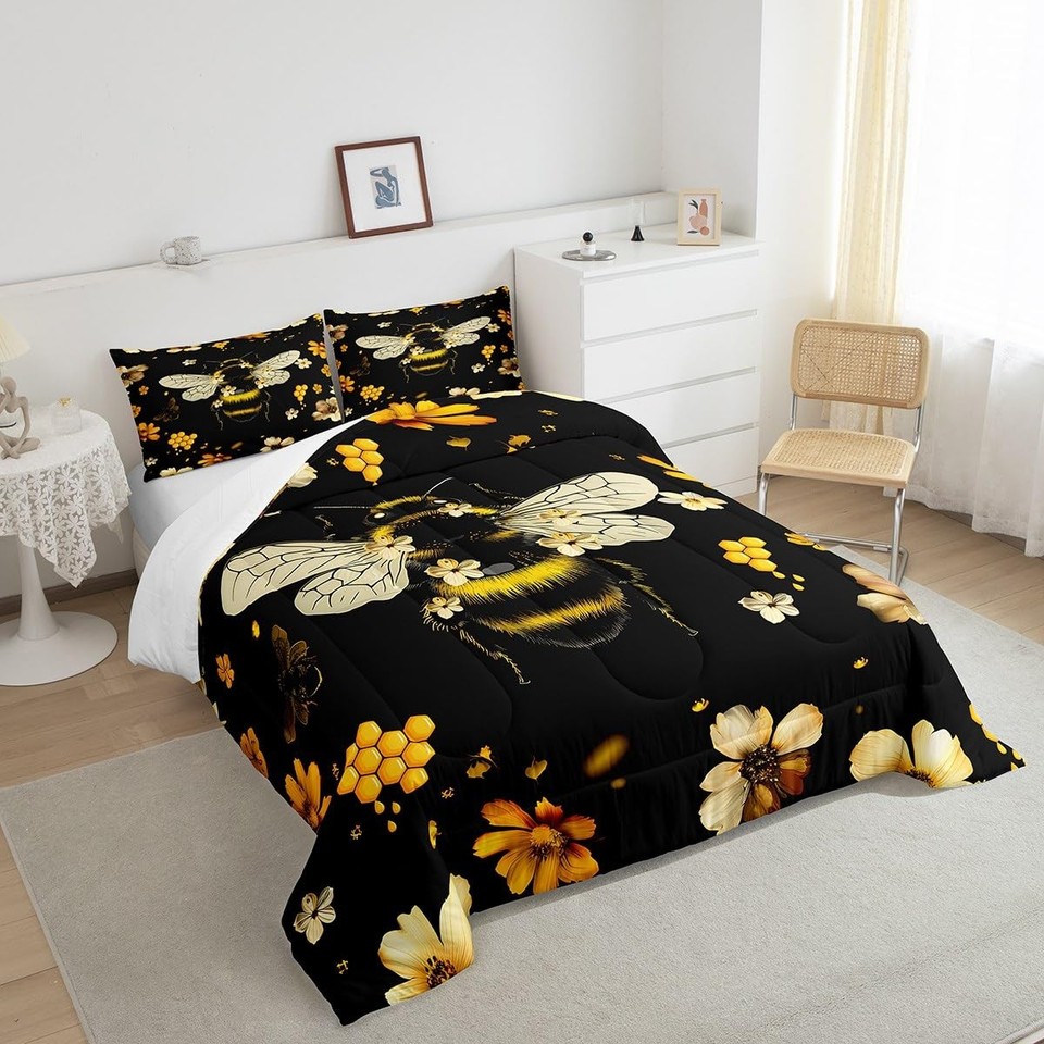 honey-bee-bedding-set-cute-bee-with-flower-comforter-set-for-kids-boys