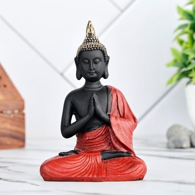 Buddha Statue red black showpiece Idol Home Decor Antique Sitting New Gift