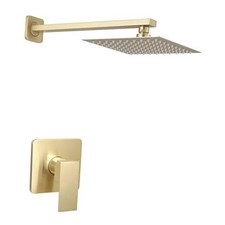 Set, Single Function Shower Trim Kit with Rough-in Brushed Gold Shower Faucet