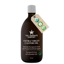 Goodbye Company USDA Organic Cold-Pressed Castor Oil, 8.5 oz Glass Bottle, Hexan