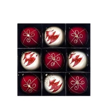 9 Pieces Spherical Christmas Tree Ornament 8 Cm Decorative Balls Lightweight