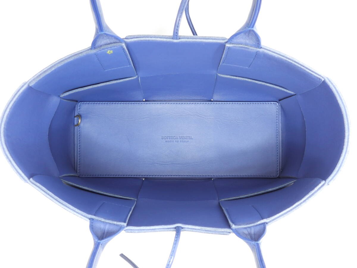 Bottega Veneta Small Arco Tote Bag Blue Leather Handbag Very Good thumbnail 10