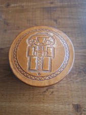 Vintage Leather Coaster Set 12 Coasters And Case Mexican